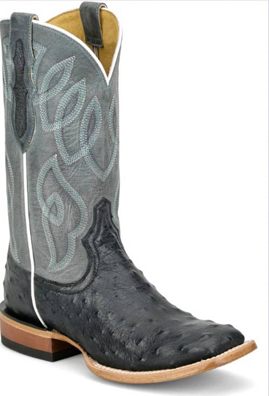 NEW TONY LAMA women's genuine ostrich square toe boot in slate